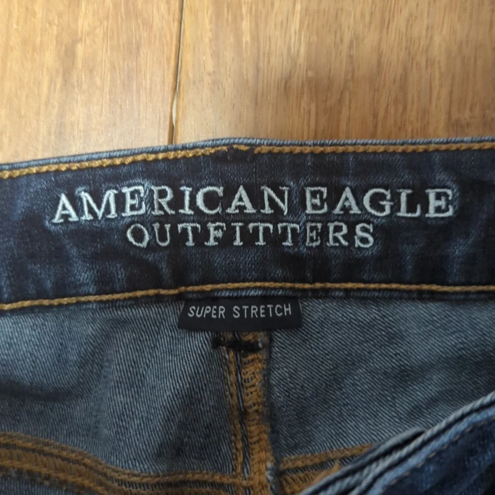 AEO Super Stretch Denim Midi Shorts